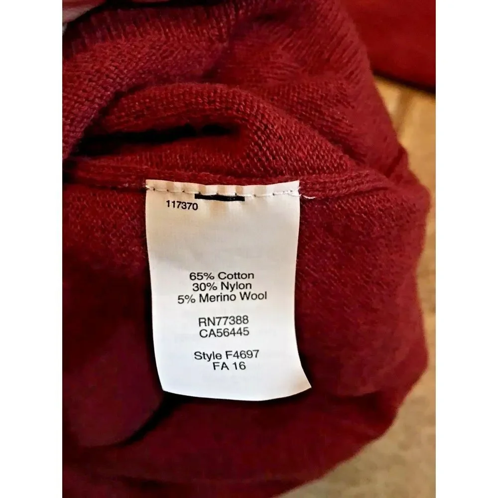 Classic Men's J.‎ Crew XL Merino Wool Sweater V Neck RED